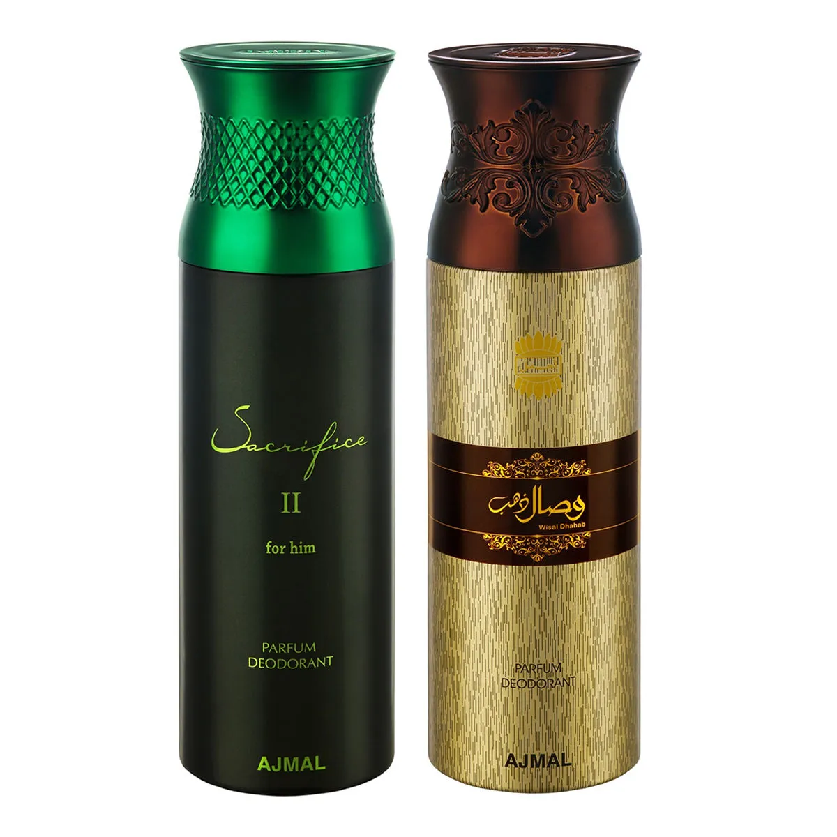 Ajmal Sacrifice & Wisal Dhahab Parfum Deodorant Spray For Men - Pack Of 2