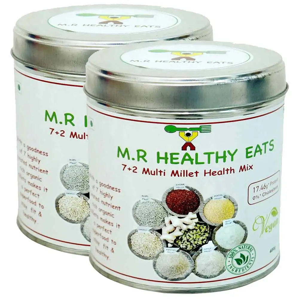 M.R Healthy Eats 7+2 Multi-Millet Health Mix Flour,  Natural Pack of 2  400 g