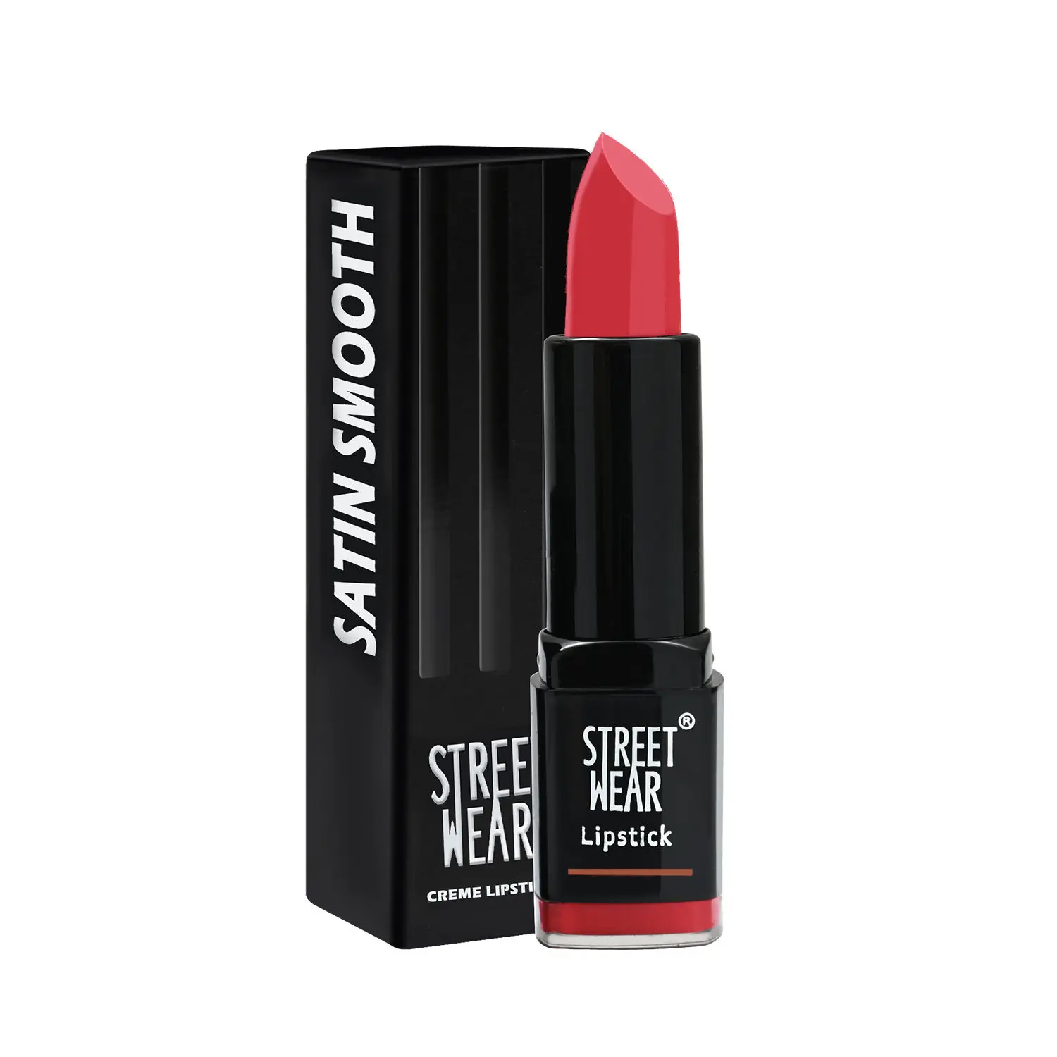 STREET WEAR® Satin Smooth Lipstick -ENGLISH ROSE (Pink) - 4.2 gms - Longwear Creme Lipstick, Moisturizing, Creamy Formuation, 100% Color payoff, Enriched with Aloe vera, Vitamin E and Shea Butter