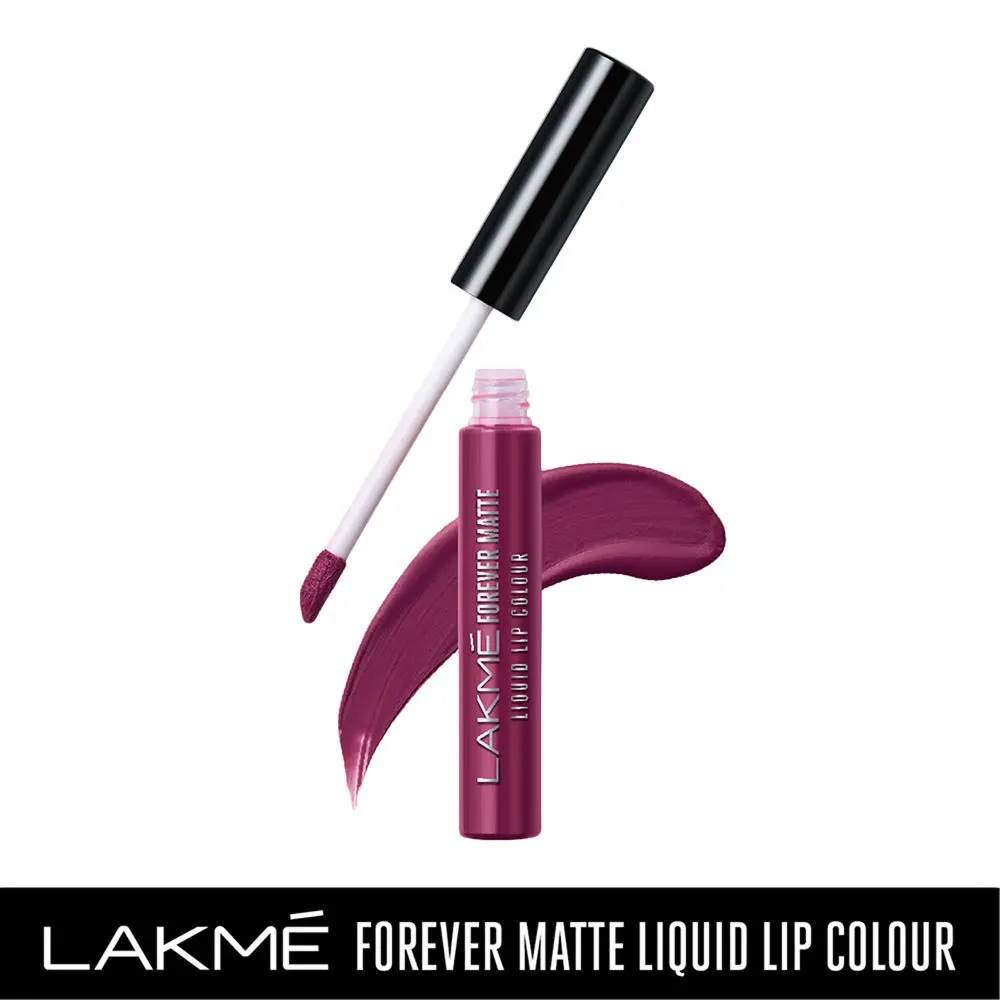 Lakme Forever Matte Liquid Lip Colour, Wine Glow (5.6 ml)