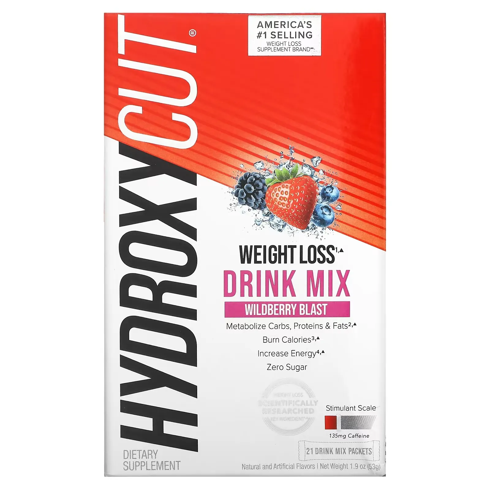 Weight Loss Drink Mix, Wildberry Blast, 21 Packets, 1.9 oz (53 g)