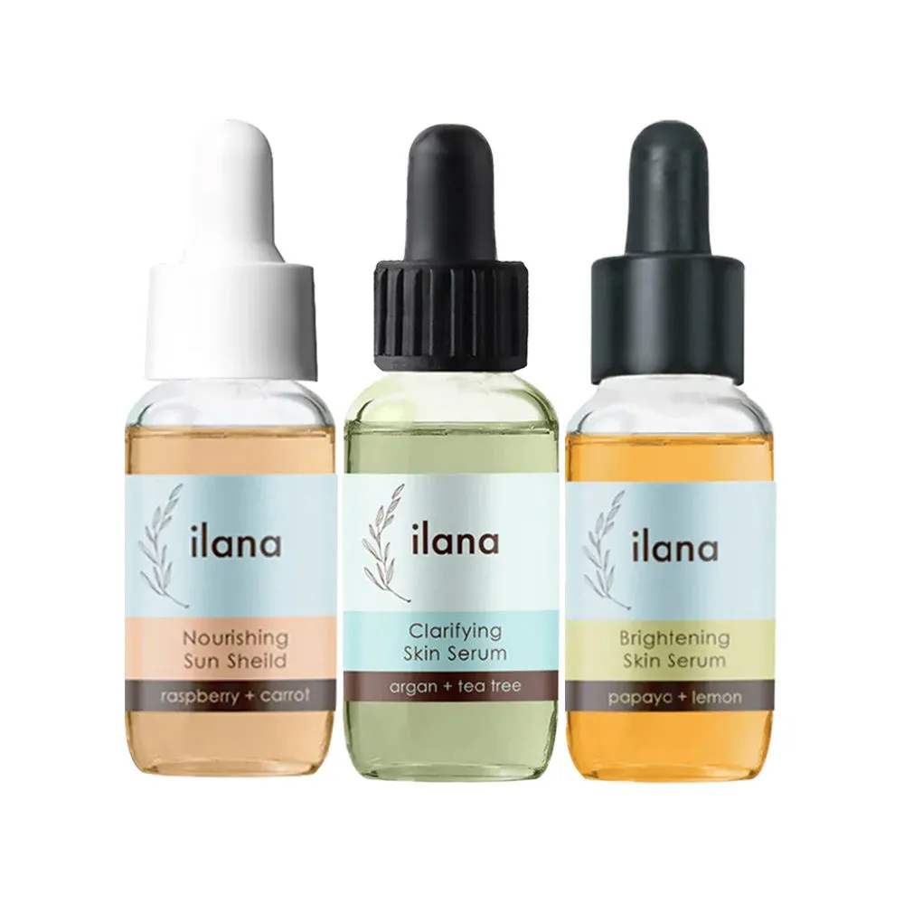 Ilana All Skin Serum Trio : Brightening Skin Serum +clarifying Skin & Nourishing Skin Serum