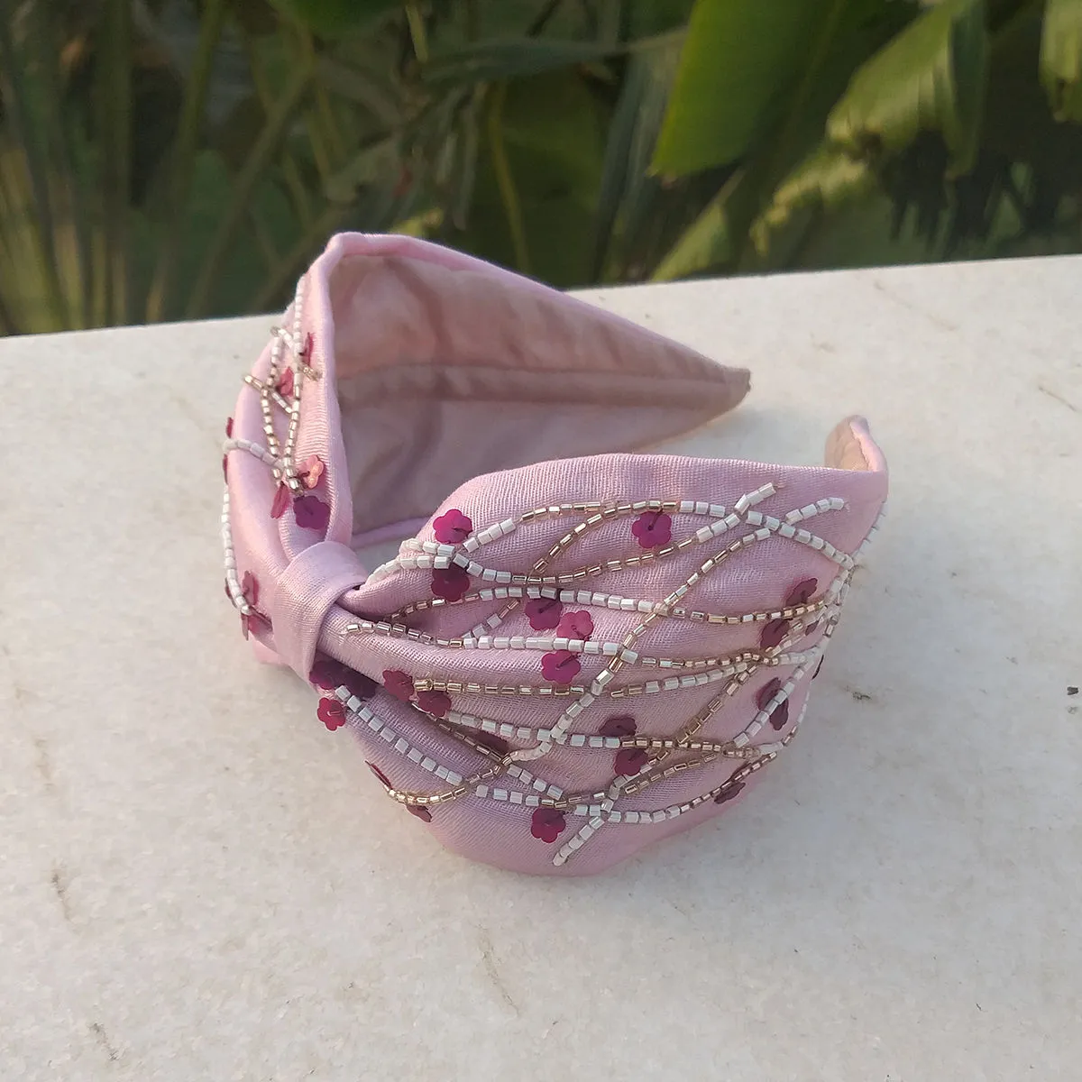 Diya Aswani Pink Abstract Lines Hairband