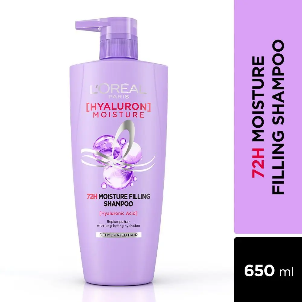 L'Oreal Paris Hyaluron Moisture 72H Moisture Filling Shampoo | With Hyaluronic Acid | For Dry & Dehydrated Hair | Adds Shine & Bounce 650ml