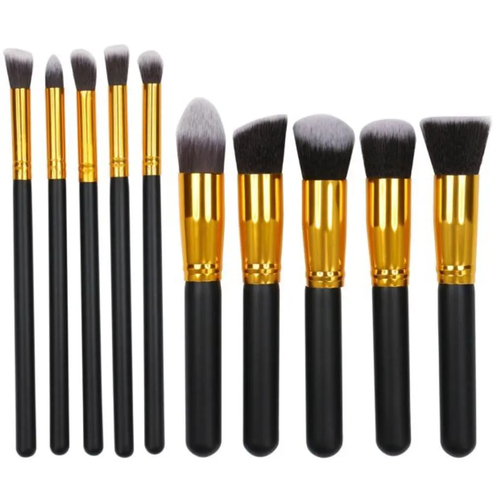 ME-ON Professional Pack of 10 Makeup Brushes(Black)