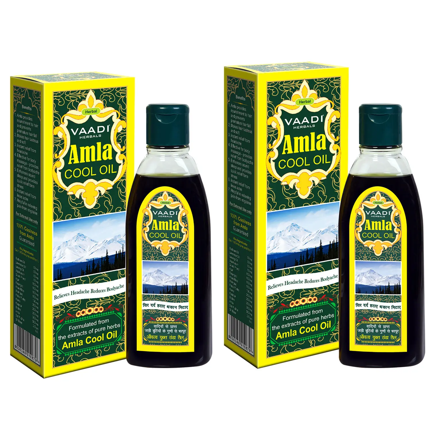 Vaadi Herbals Value Pack Of Amla Cool Oil With Brahmi & Amla Extract (200 ml X 2)