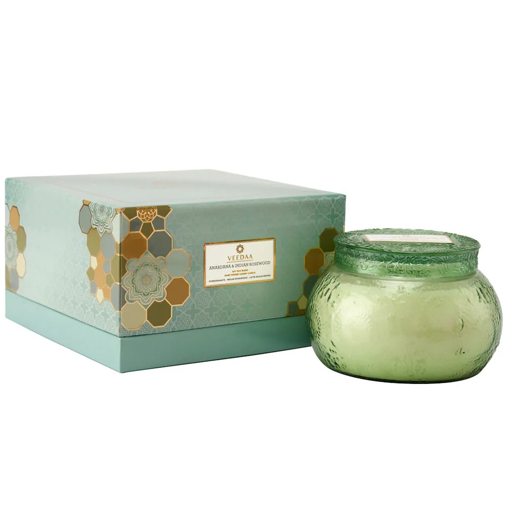 Veedaa Candles Anardana & Indian Rosewood Dune Glass Scented Candle