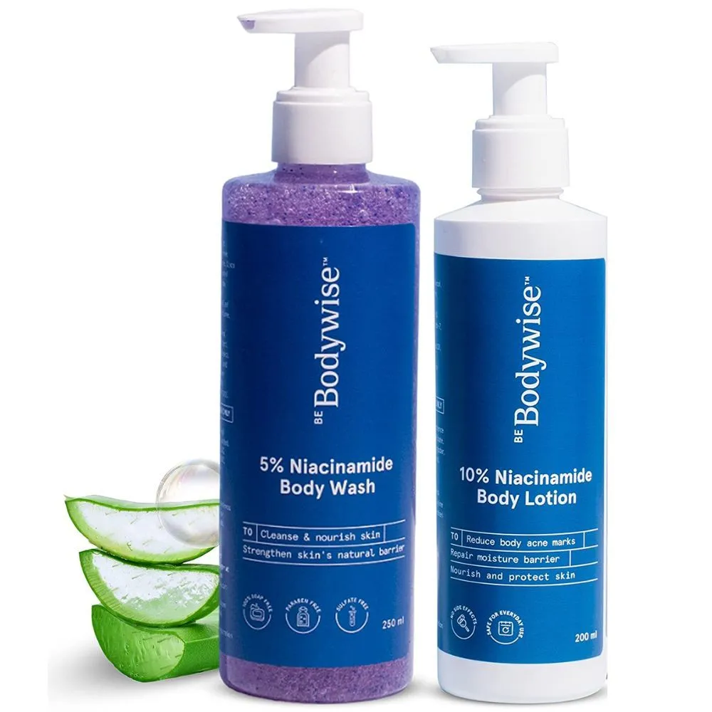 Be Bodywise 5% Niacinamide Body Wash + 10% Niacinamide Body Lotion For Bright Skin