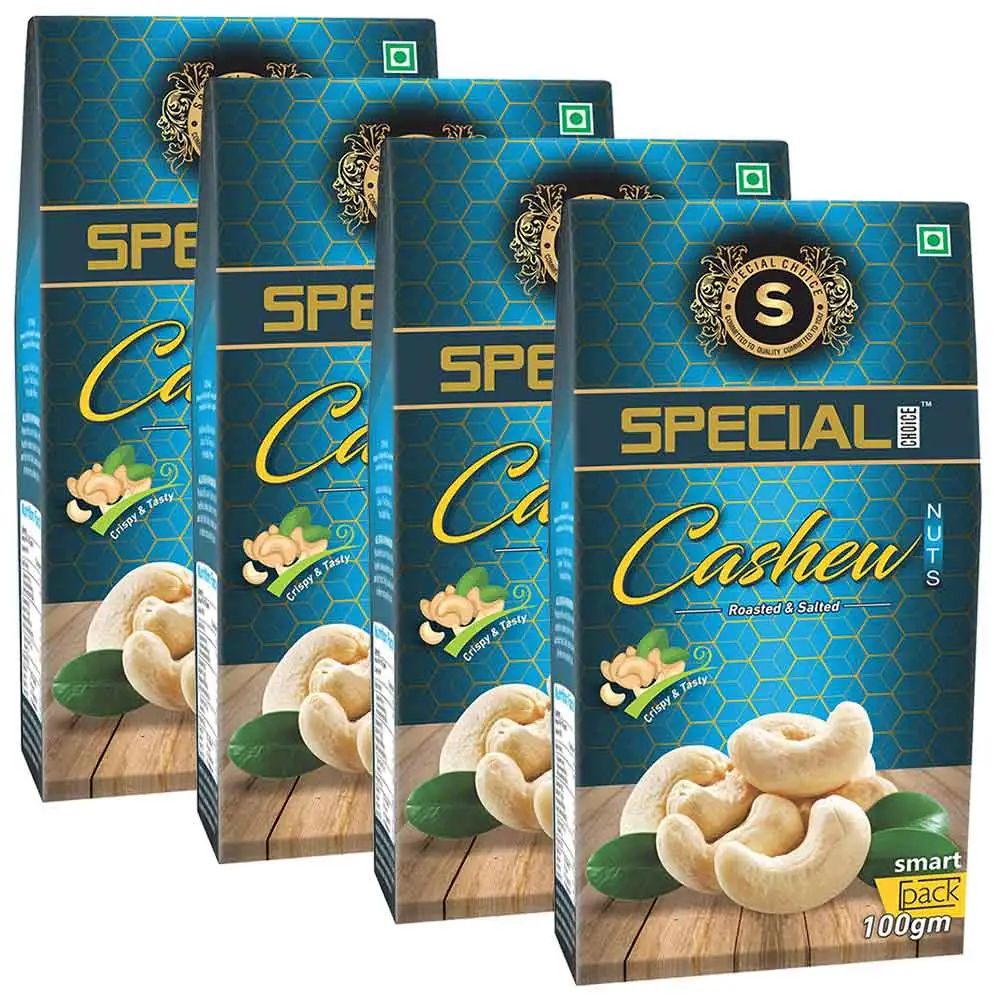 Special Choice Cashew Nuts,  Roasted & Salted (Pack of 4)  100 g