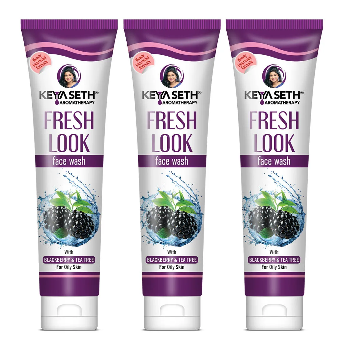 Keya Seth Aromatherapy Fresh Look Face Wash Blackberry - Pack of 3