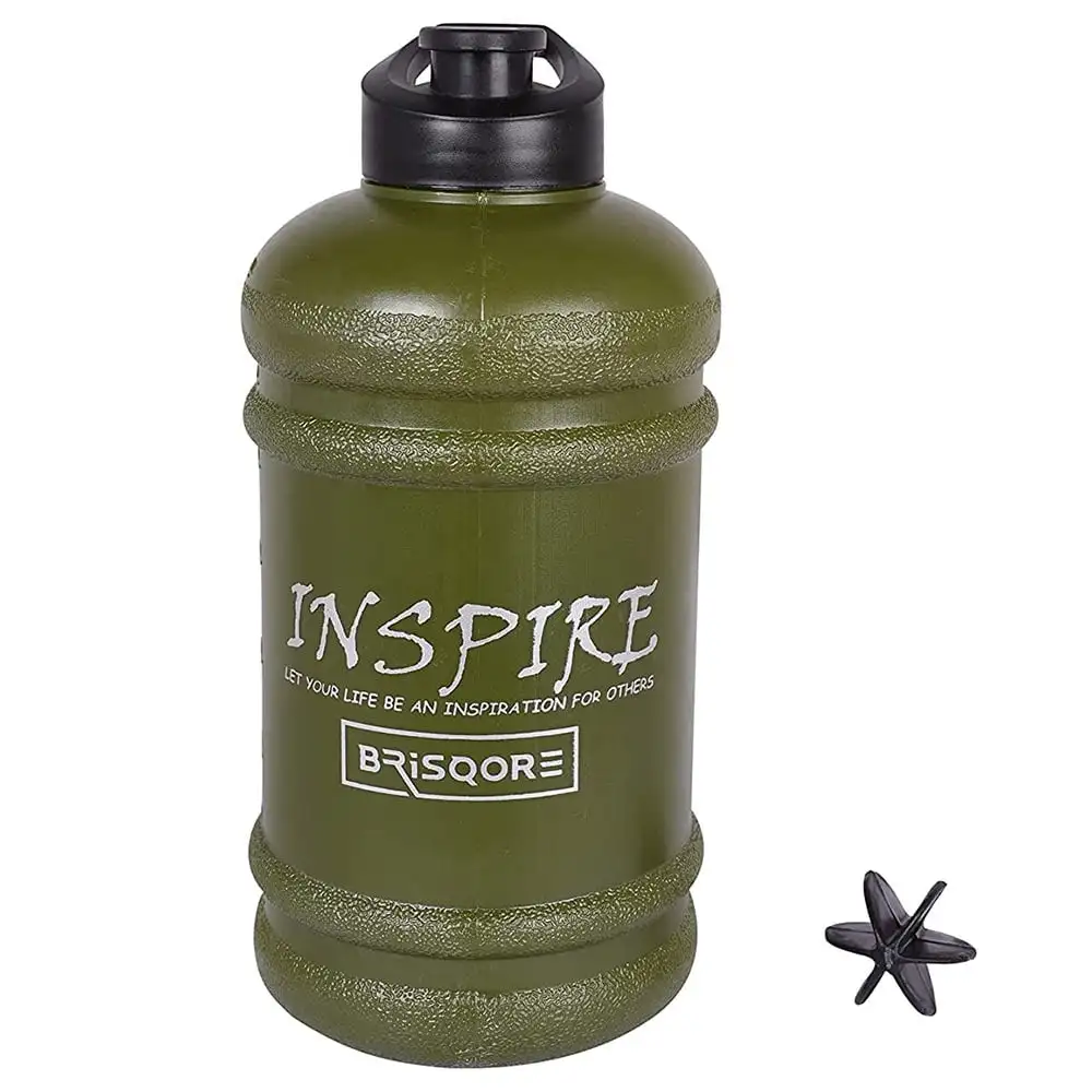 GHC Brisqore Protein Gallon Water Bottle,  Military Green  2.2 L