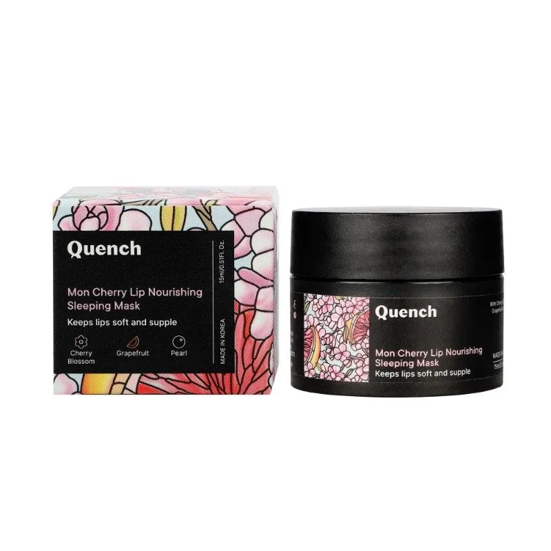 Quench Mon Cherry Lip Nourishing Sleeping Mask, Nourishing, Hydrates & Heals,