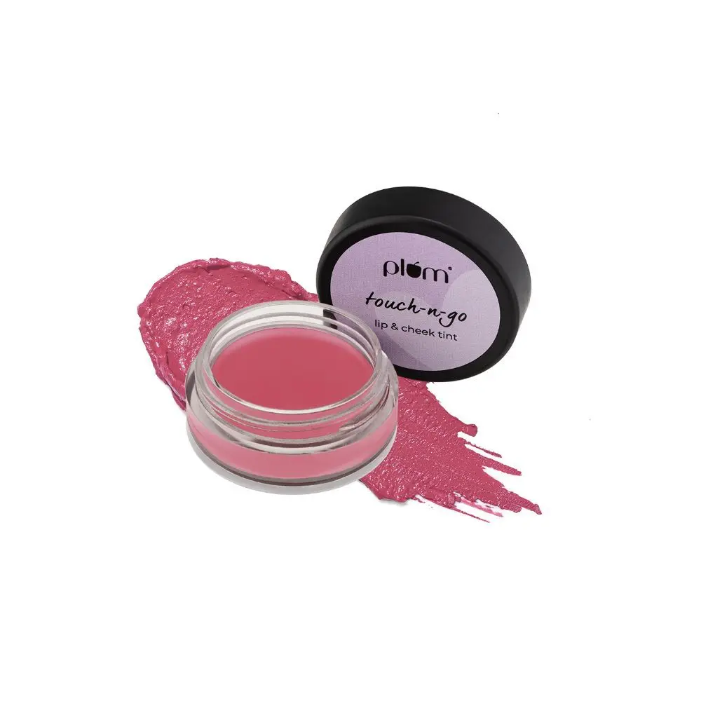 Plum Touch-N-Go Lip & Cheek Tint | Highly Pigmented | Effortless Blending | 100% Vegan & Cruelty-Free | Tickled Pink - 124 (Pink)