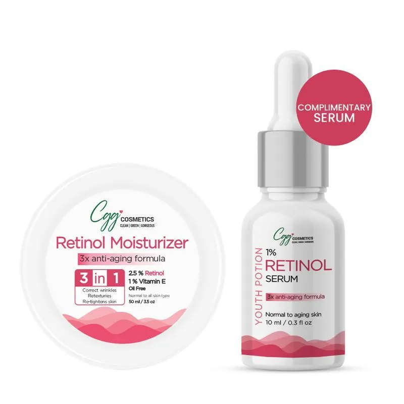 CGG Cosmetics Retinol Moisturizer With Free Sample Of 1% Retinol Serum