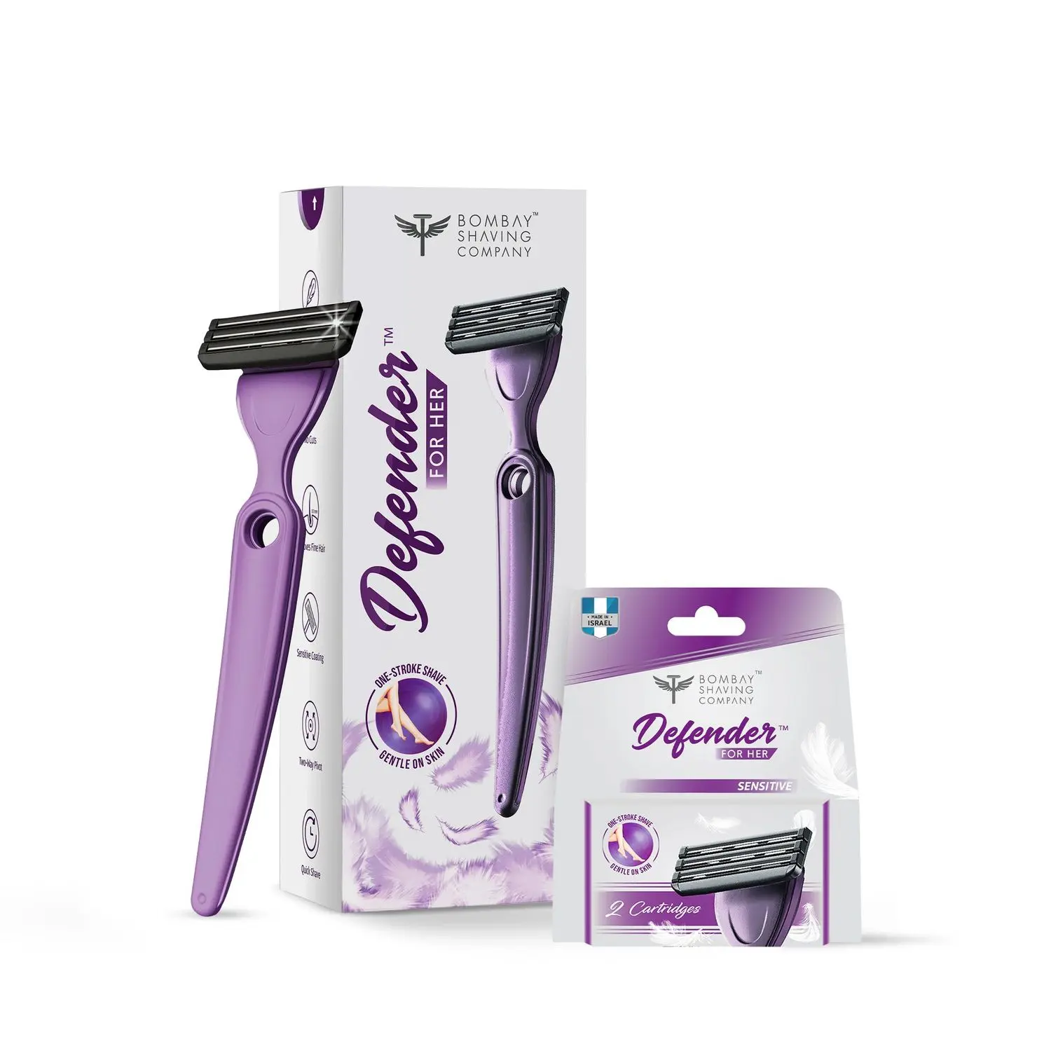 Bombay Shaving Company Defender For Her Body Razor & Sensitive Cartridges Combo (Pack of 2)