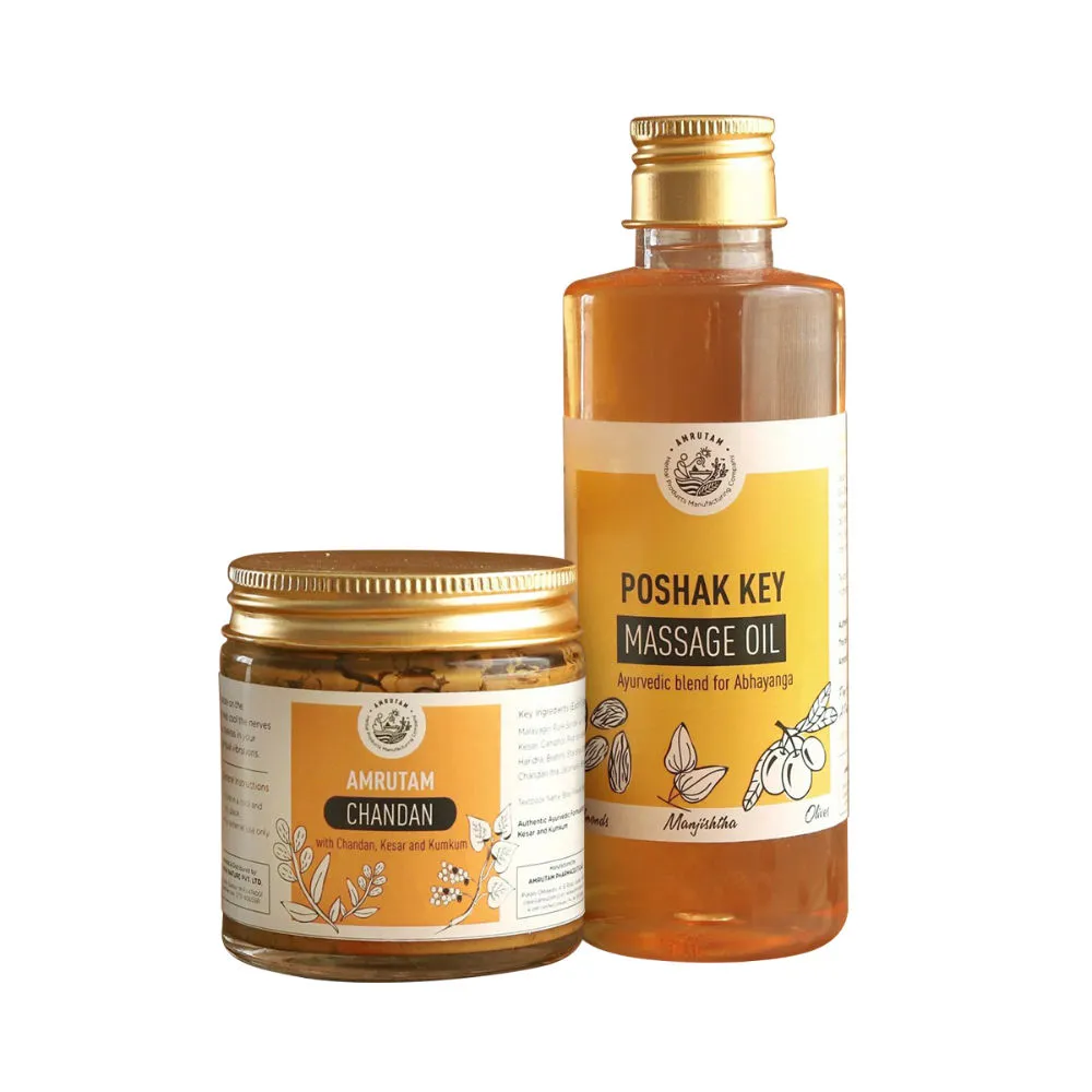 Amrutam Chandan & Poshak Key Massage Oil Combo