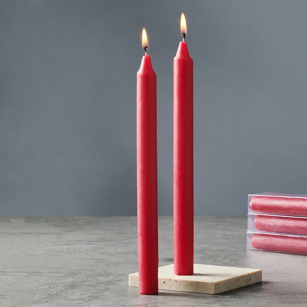 Pure Home + Living Red Set Of 4 Tappered Candle