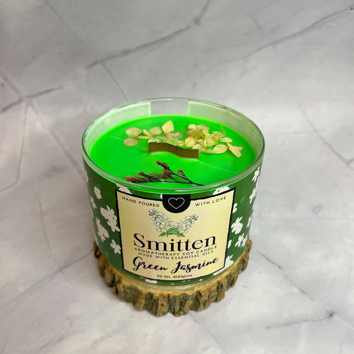 Smitten Aromatherapy Candle Green Jasmine (400gms)