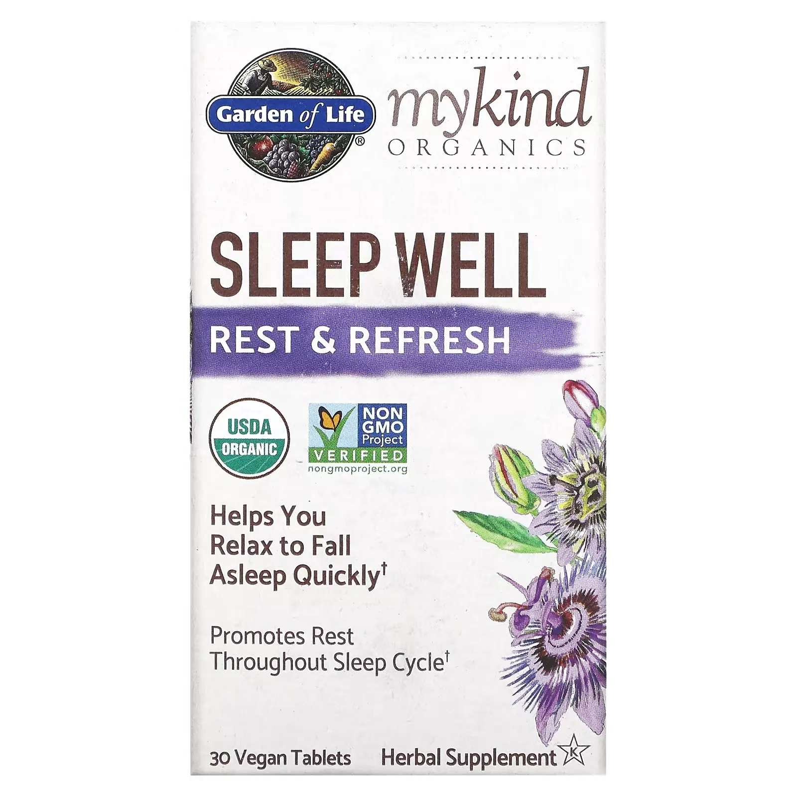 MyKind Organics, Sleep Well, Rest & Refresh, 30 Vegan Tablets