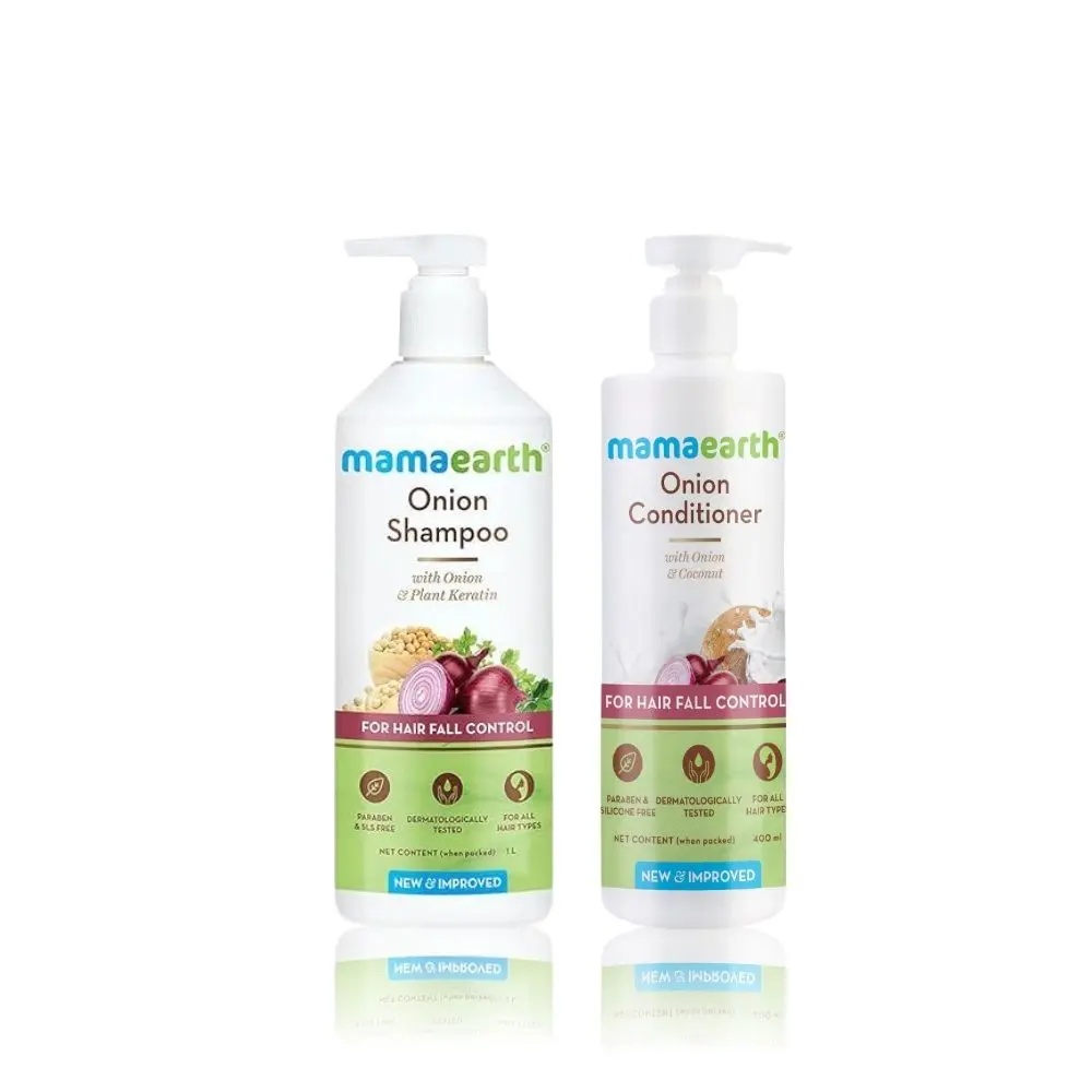 Mamaearth Hair Fall Control Combo(Onion Shampoo, 400ml + Onion Conditioner, 400ml)