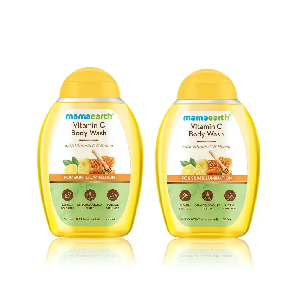 Mamaearth Vitamin C Body Wash with Vitamin C & Honey for Skin Illumination Combo (Pack of 2) - 300ml