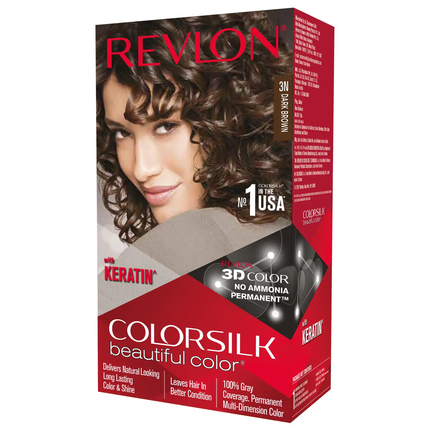 Revlon Colorsilk Hair Color with Keratin - Dark Brown 3N