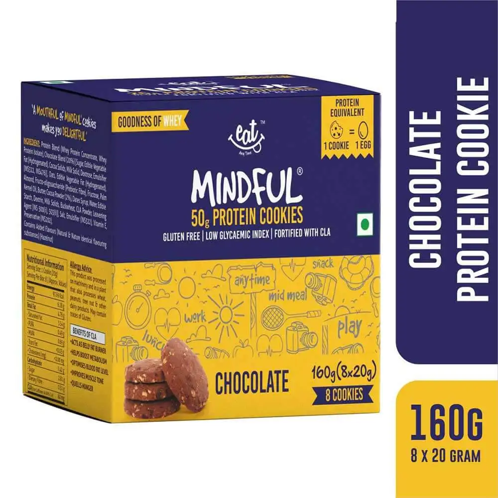 Eat Anytime Protein Cookies Gluten Free,  160 g  Chocolate