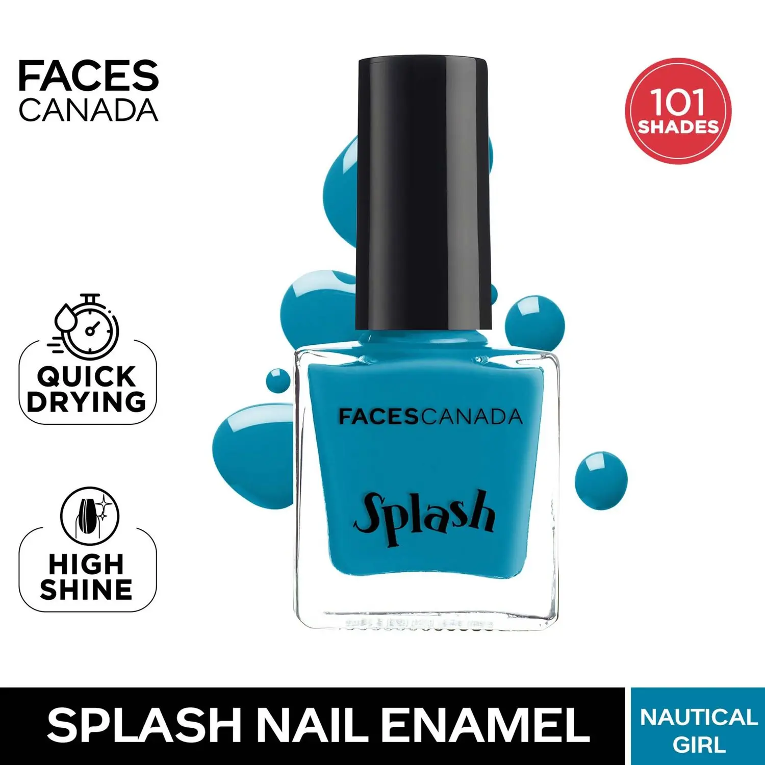 Faces Canada Ultime pro Splash | Fast Dry | High Shine | Long Lasting | No Chip Formula | No Harmful Chemicals | Shade - Nautical Girl 8ml