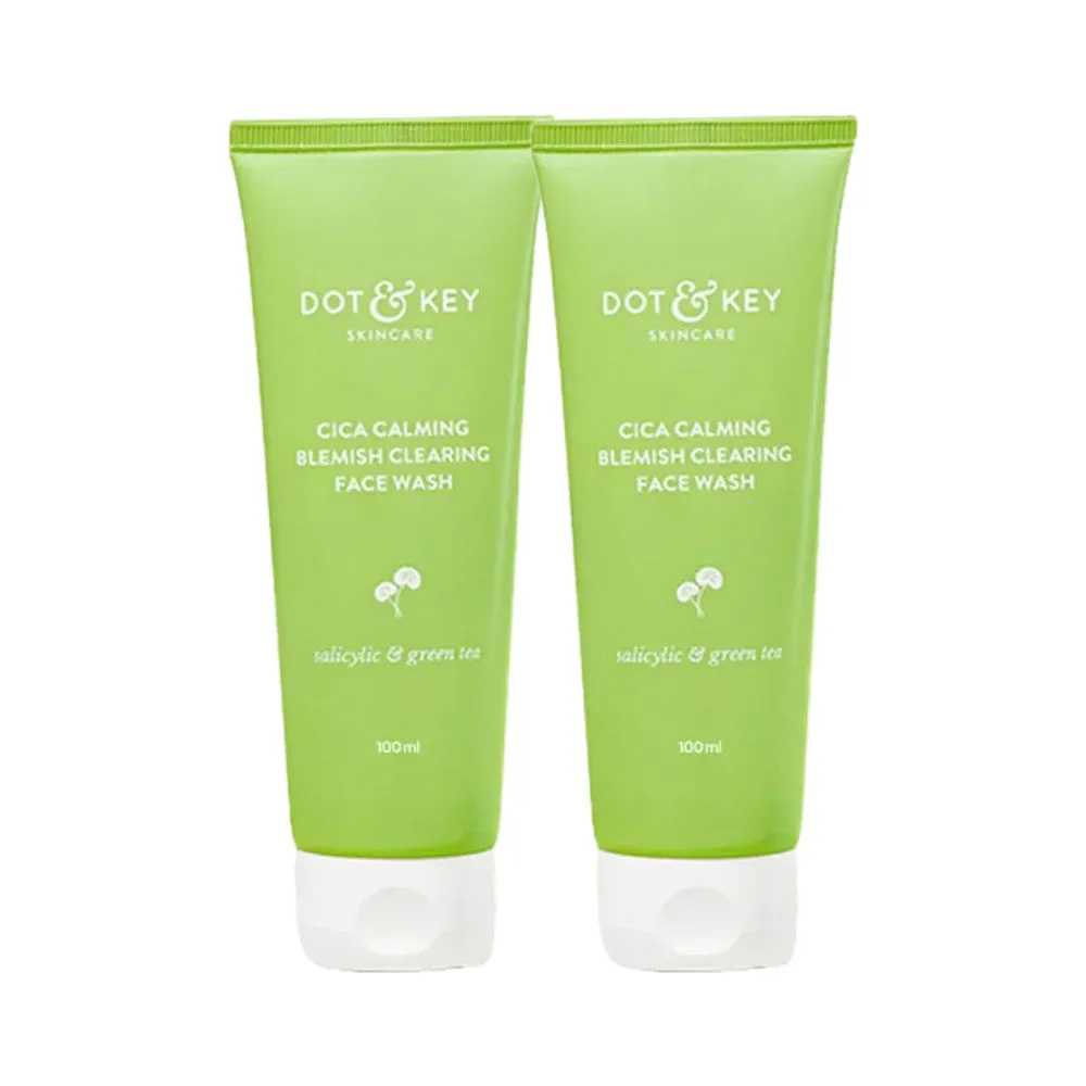 Dot & Key 2% Salicylic Cica Anti-Acne Face Wash (Pack Of 2) With Green Tea-Oil Control Pore Cleanser