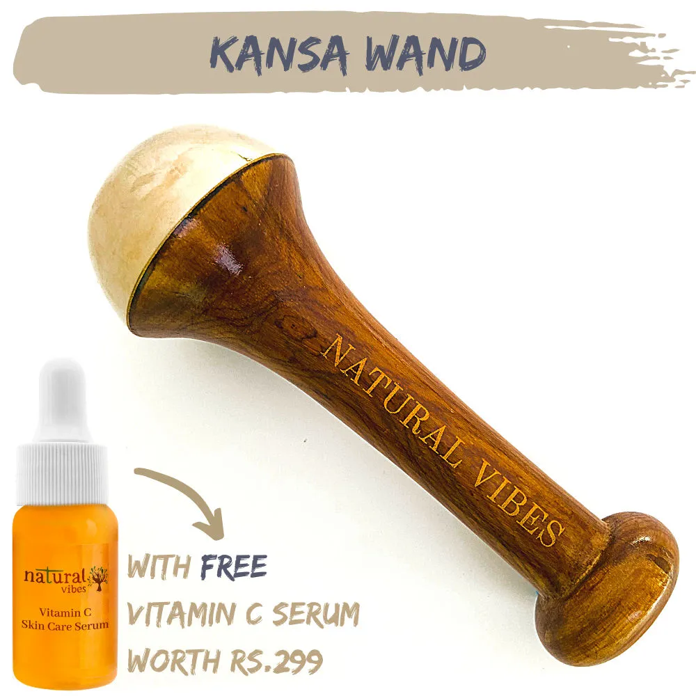 Natural Vibes Kwansha (kansa + Gua Sha) + Vitamin C Serum