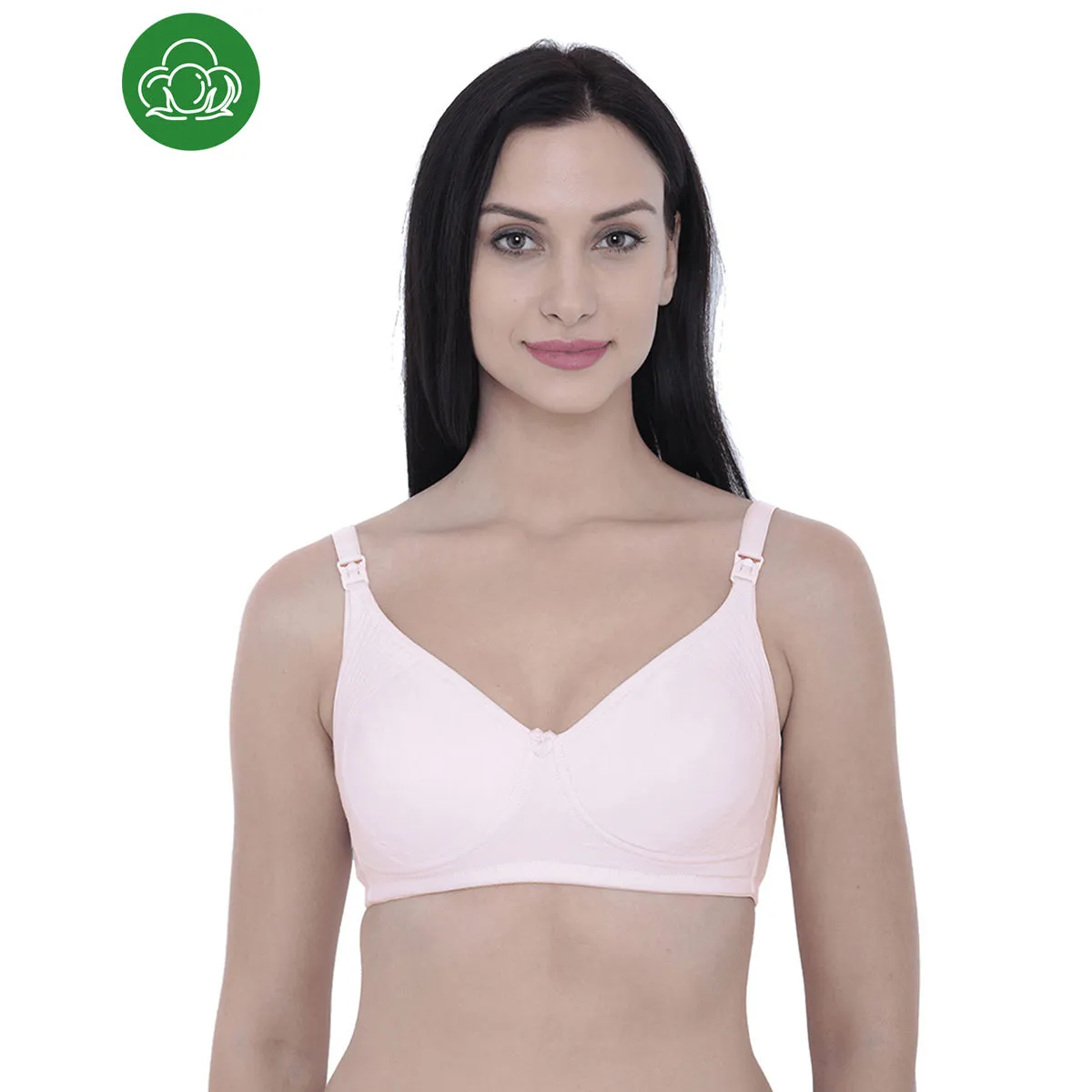 Inner Sense Organic Cotton Antimicrobial Nursing Bra - Pink