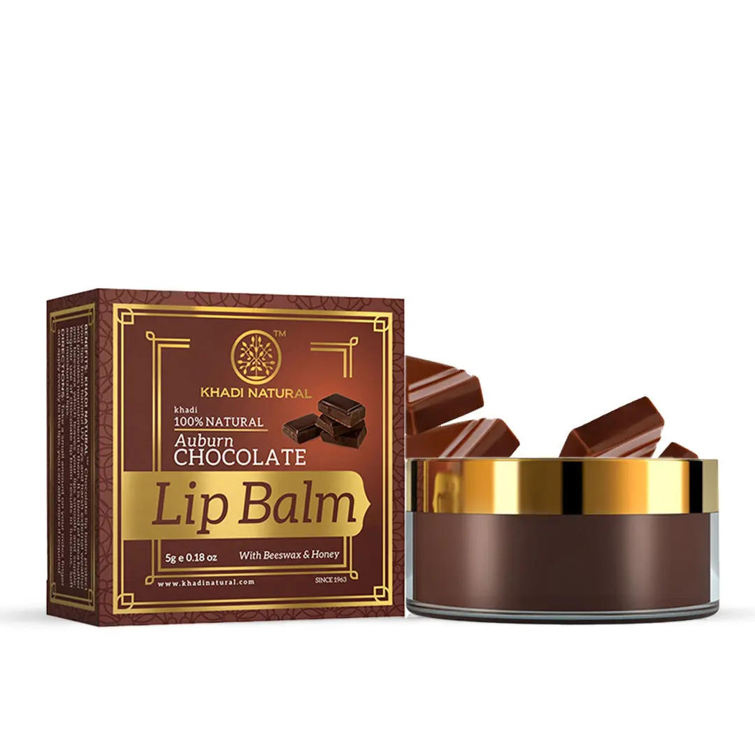 Khadi Natural Chocolate Herbal Lip Balm With Beeeswax & Honey| Soften & Moisturize - (5gm)