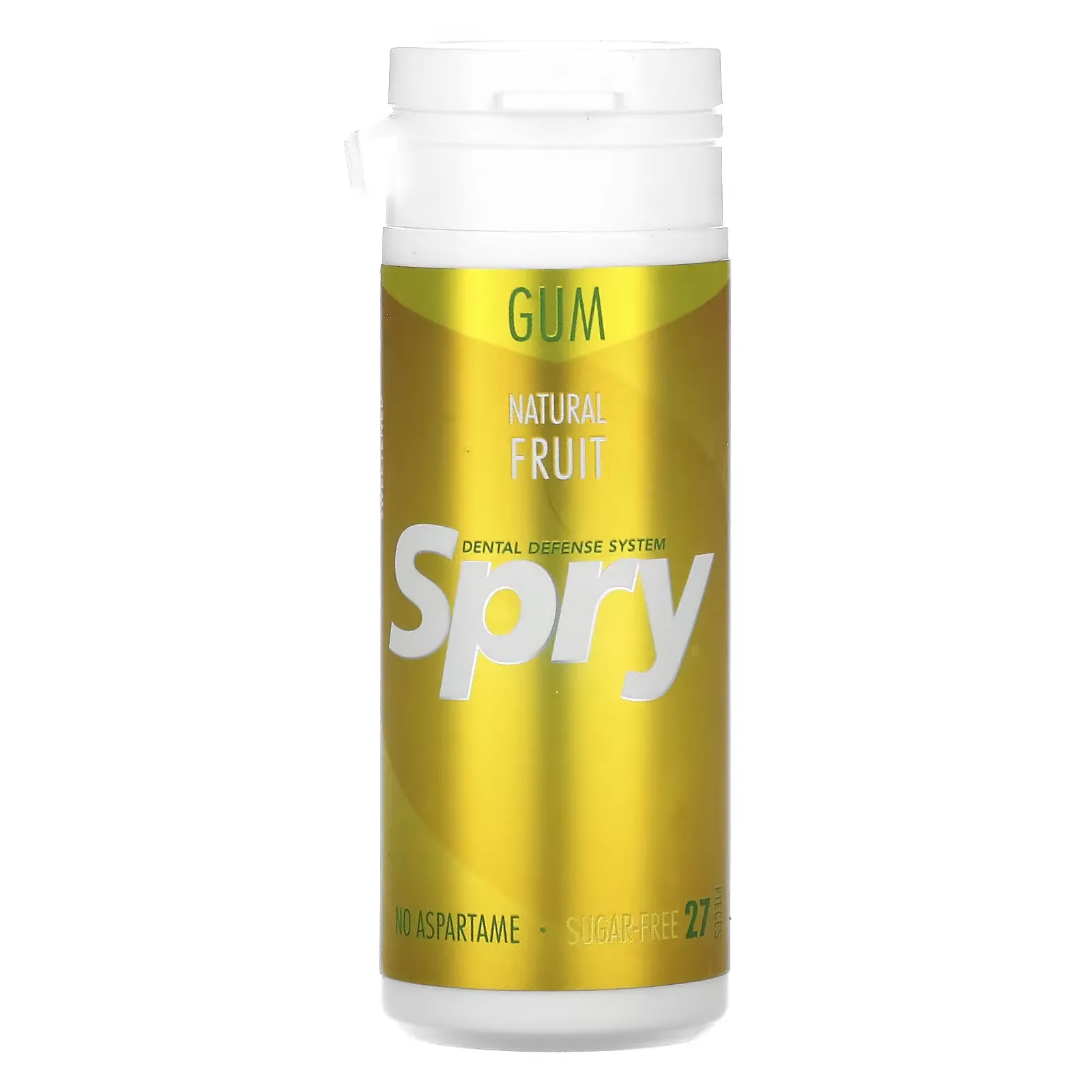 Spry Chewing Gum, Natural Fruit, Sugar-Free, 27 pieces