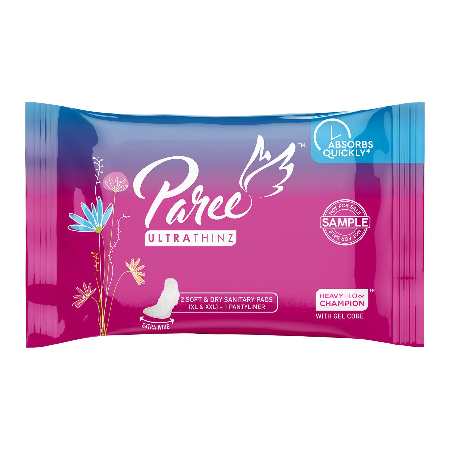 Paree Ultra thinz 2 soft and dry sanitary pads (XL & XXL)+ Pantyliner