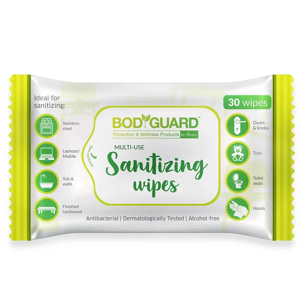 BodyGuard Multi-Use Santizing Wipes,  Fragrance Free  30 Piece(s)/Pack  Alcohol Free