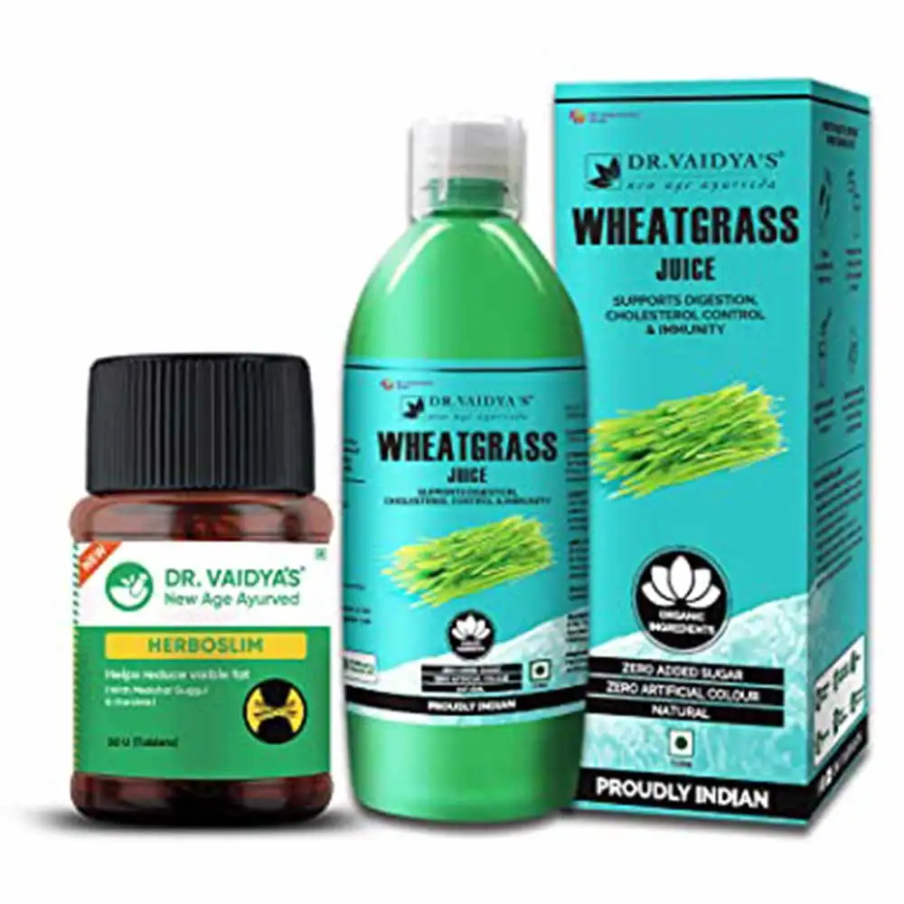 Dr. Vaidya's Herboslim & Wheatgrass Juice Combo,  Unflavoured  2 Piece(s)/Pack