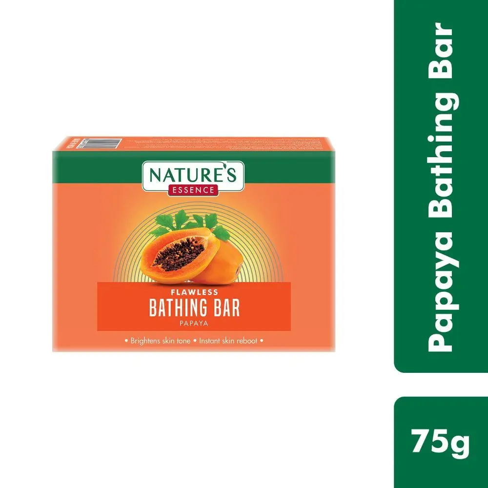 Nature’s Essence Papaya Bathing Bar | Brightens skin tone for an instant skin reboot | 75gm