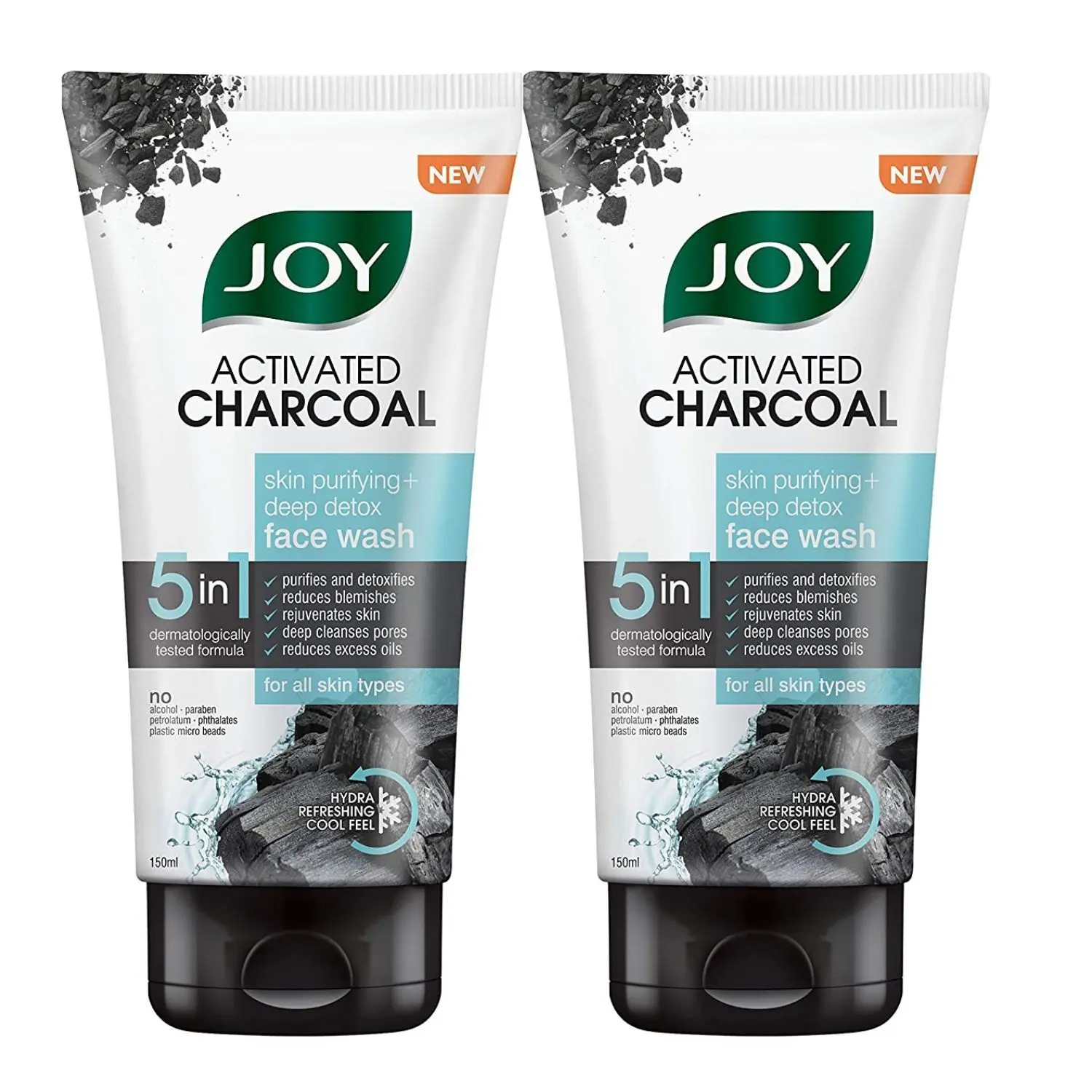 Joy Skin Purifying Deep Detox Activated Charcoal Face Wash ( Pack of 2X150 ml )