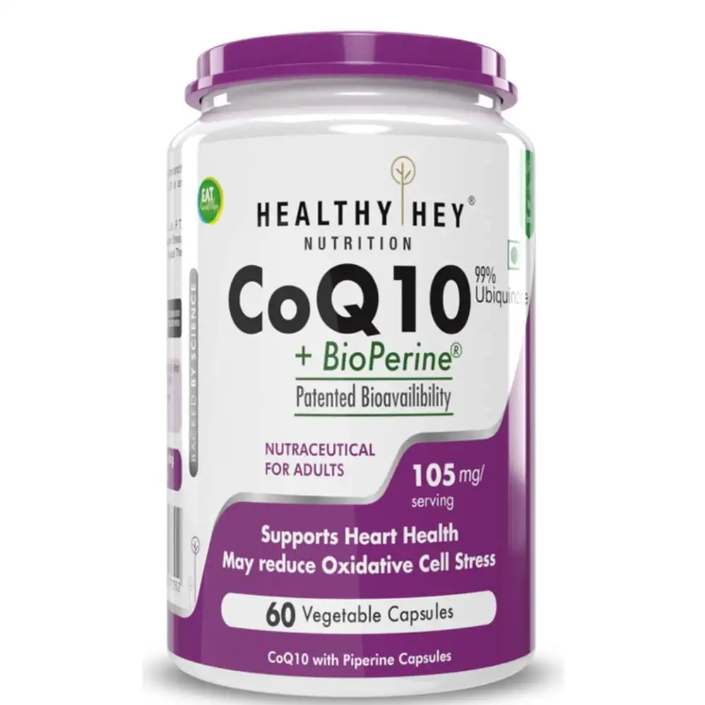 HealthyHey Nutrition CoQ10 with Bioperine 80mg,  60 capsules