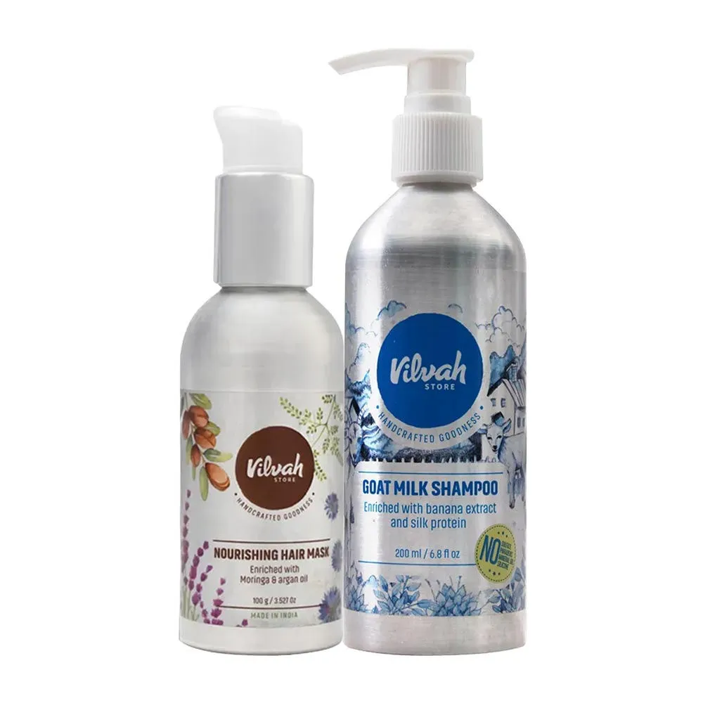 VILVAH Nourishing Hair Mask & Goatmilk Shampoo Combo