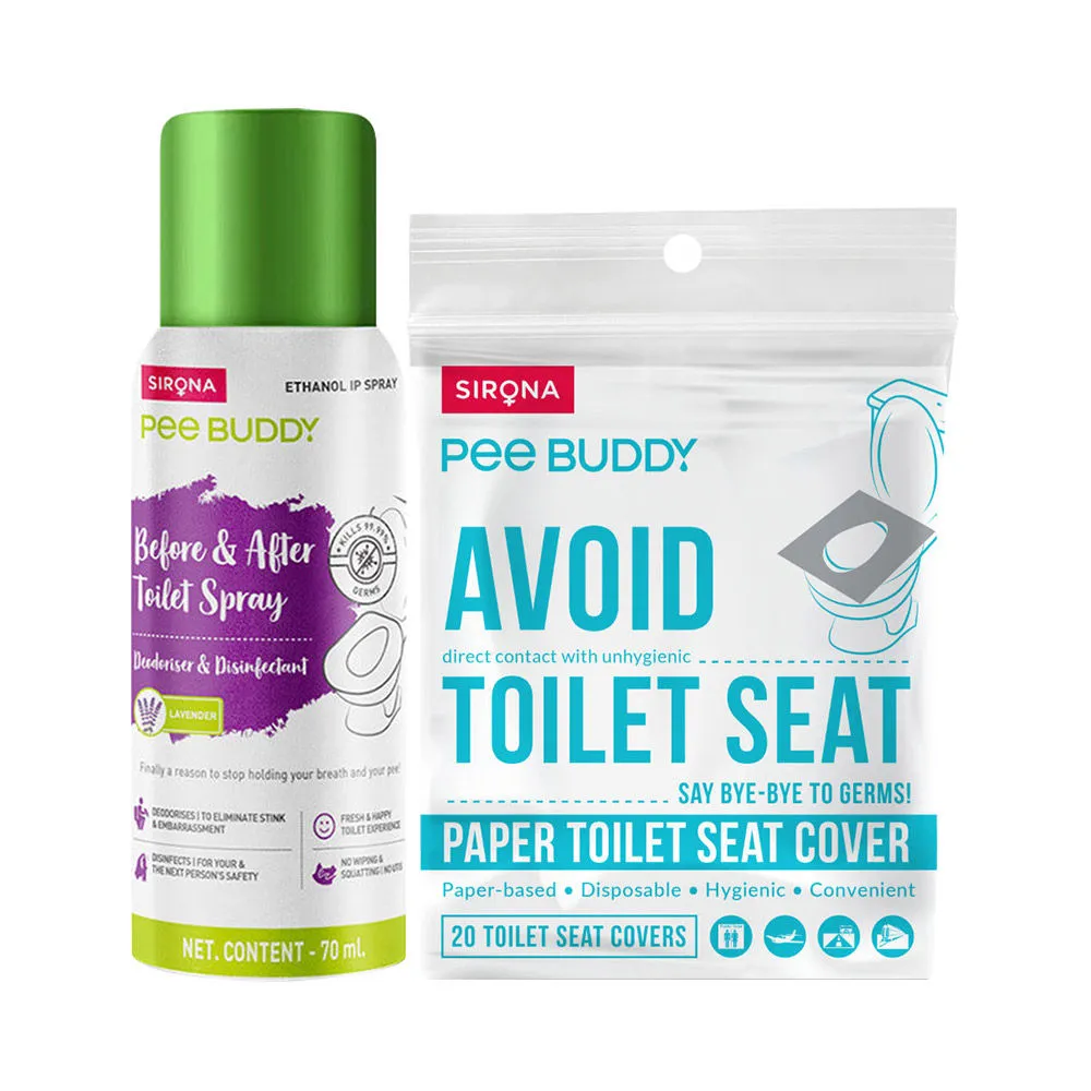 Peebuddy Disposable Toilet Seat Covers With Lavender Spritz Toilet Spray