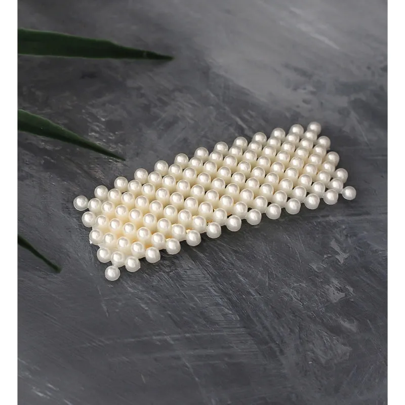 Bellofox Off-White Beaded Tic-Tac Hair Clip