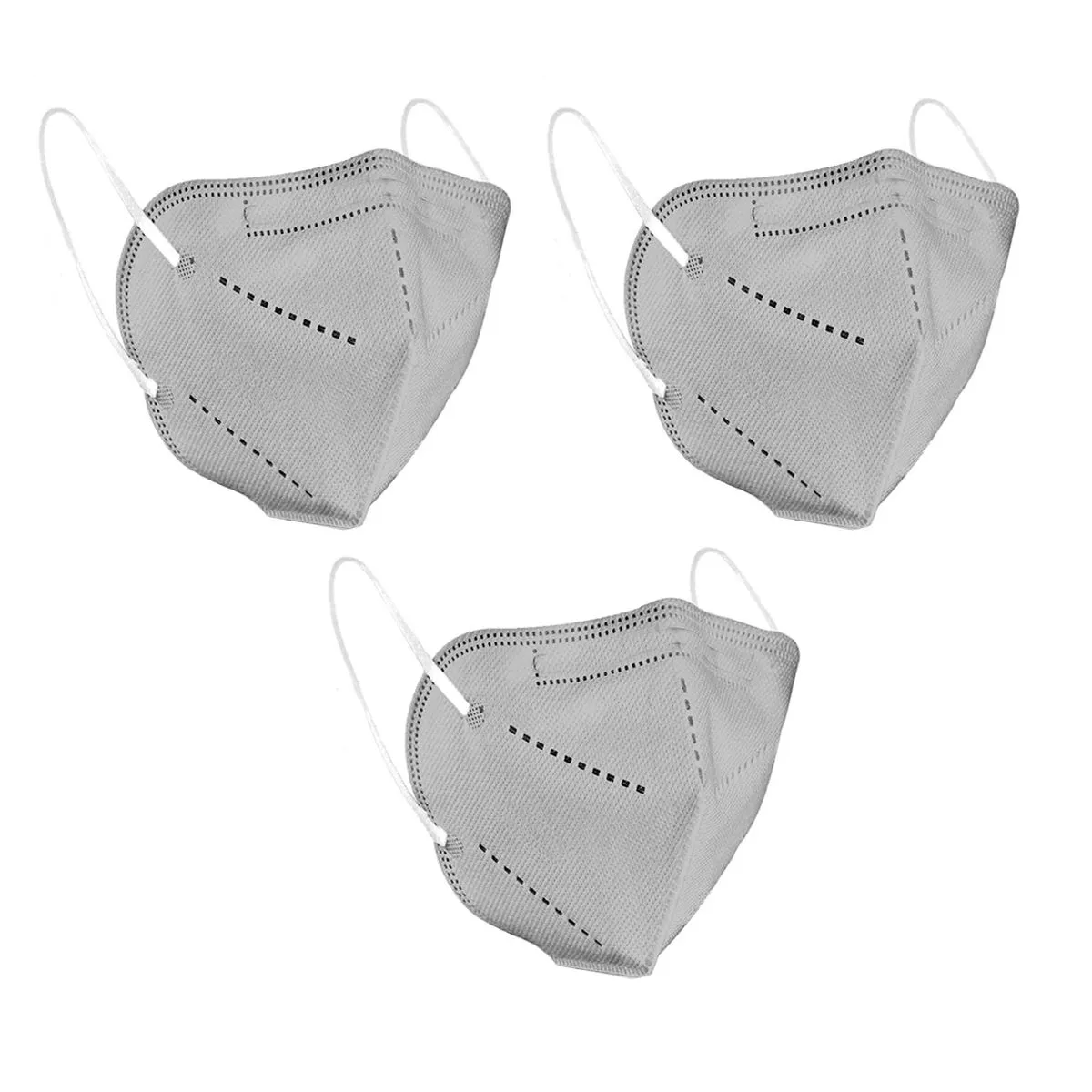 OOMPH Pack Of 3 Kn95/n95 Anti-pollution Reusable 5-layer Mask (grey )