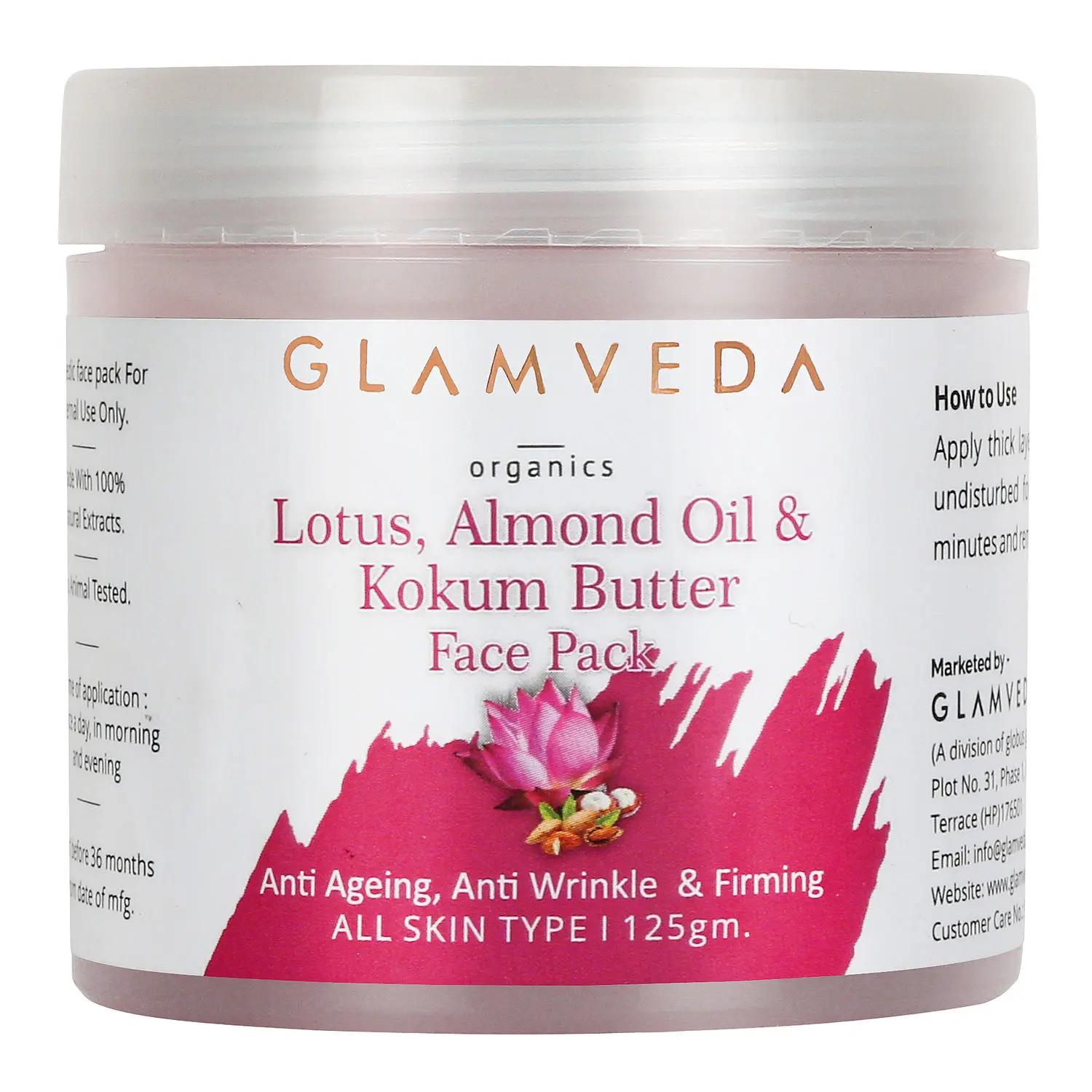 Glamveda Lotus, Almond Oil & Kokum Butter Anti Ageing Face Pack (125 g)