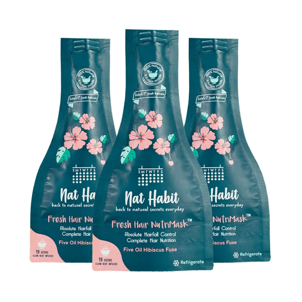 Nat Habit Fresh Hair Nutrimask Five Oil Hibiscus Fuse - Pack Of 3