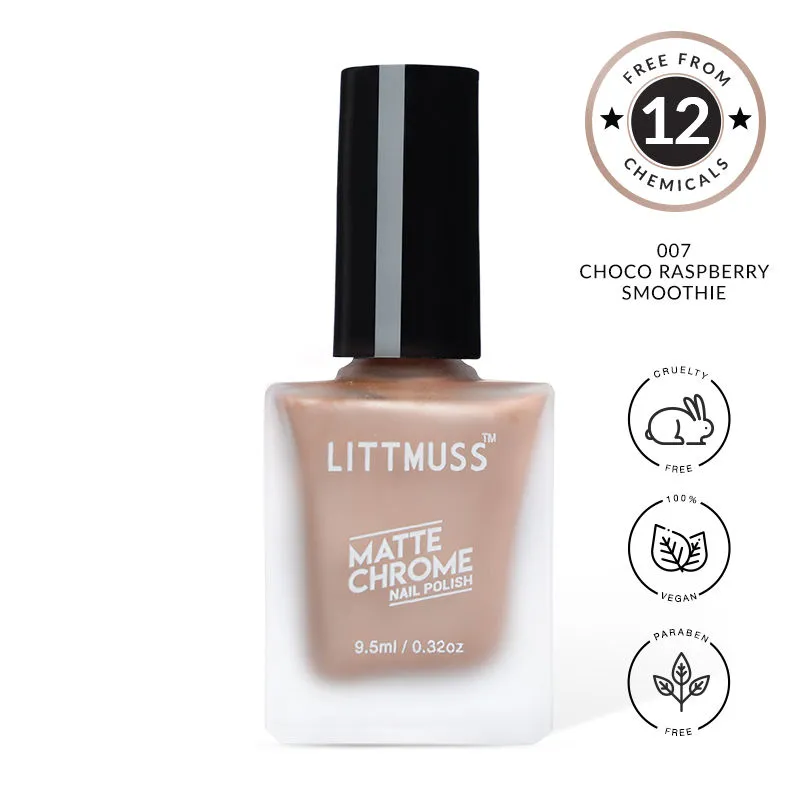 Littmuss Nail Polish Matte Chrome Nail Paint - Choco Raspberry Smoothie - 007