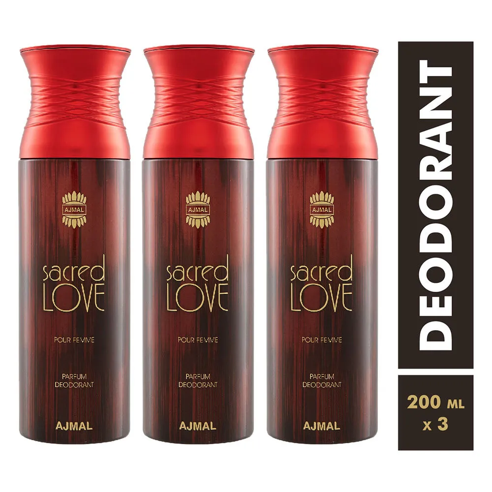 Ajmal Sacred Love Parfum Deodorant For Women - Pack Of 3