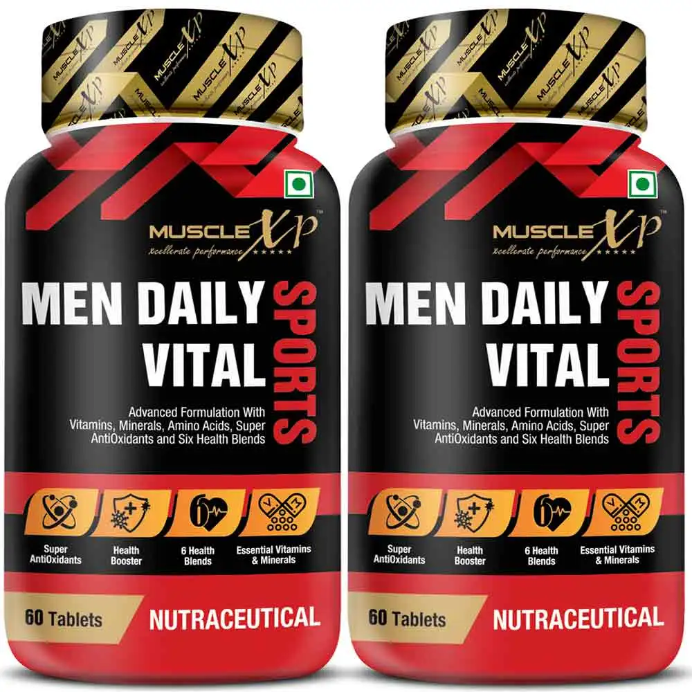 MuscleXP Men Daily Sports MultiVitamin,  60 tablet(s)  Unflavoured Pack of 2