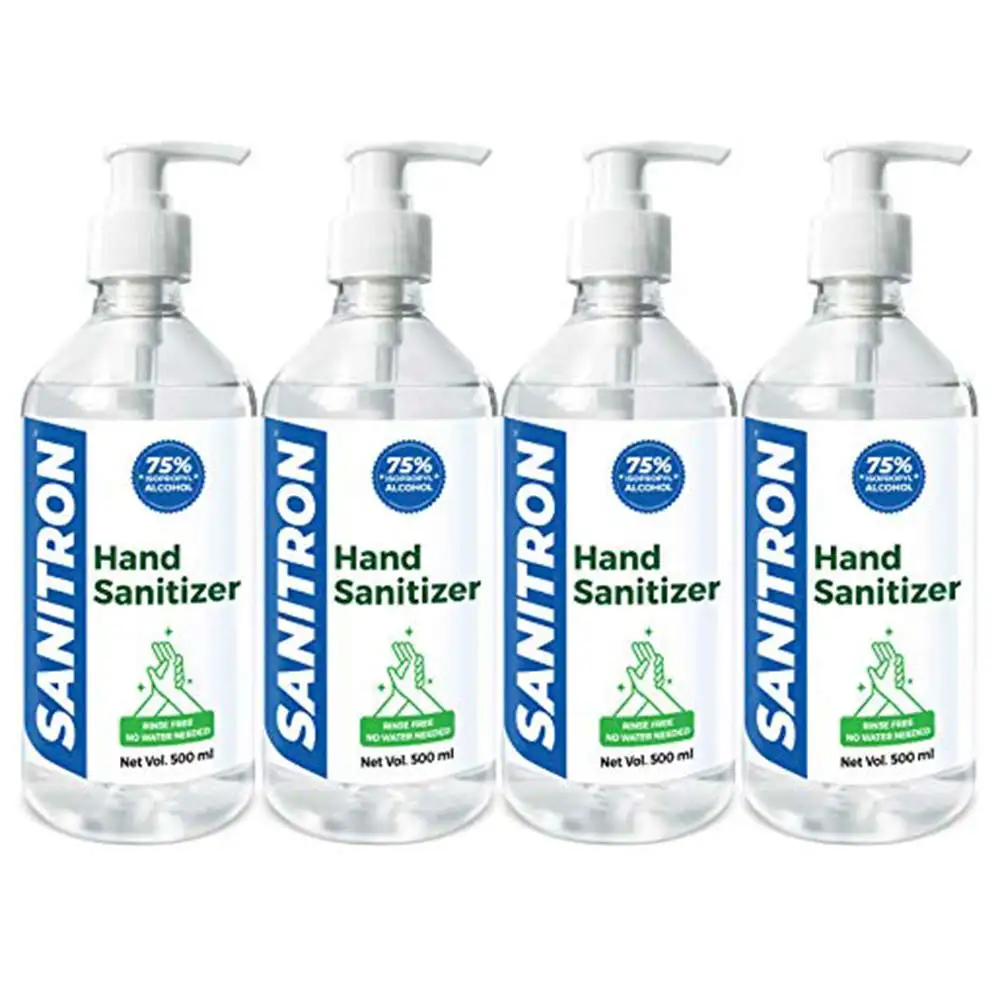 Sanitron Hand Sanitizer Liquid,  Unscented, 75% IPA  4 Piece(s)/Pack  Pump Bottle