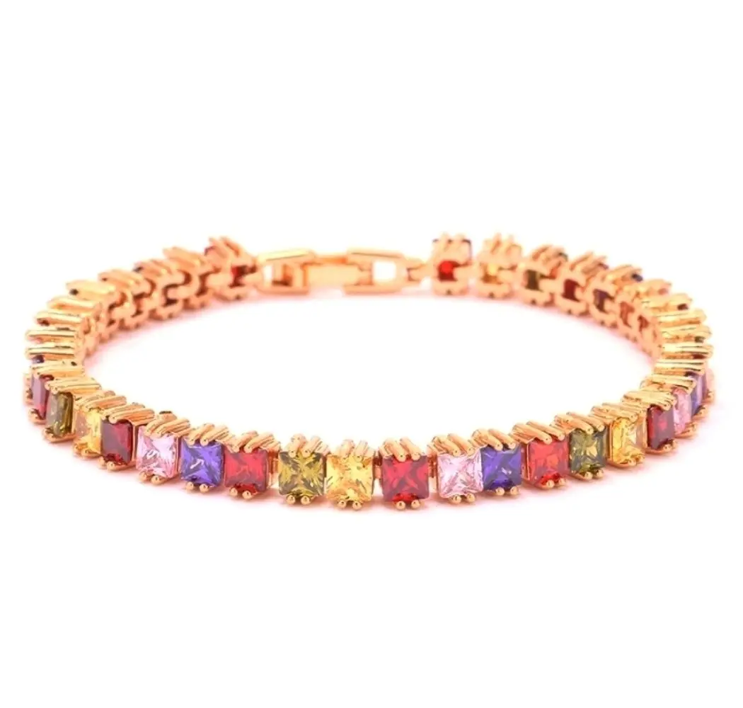 Crunchy Fashion Multi Colors Vine Aaa Swiss Cubic Zirconia Sparkling Bangle